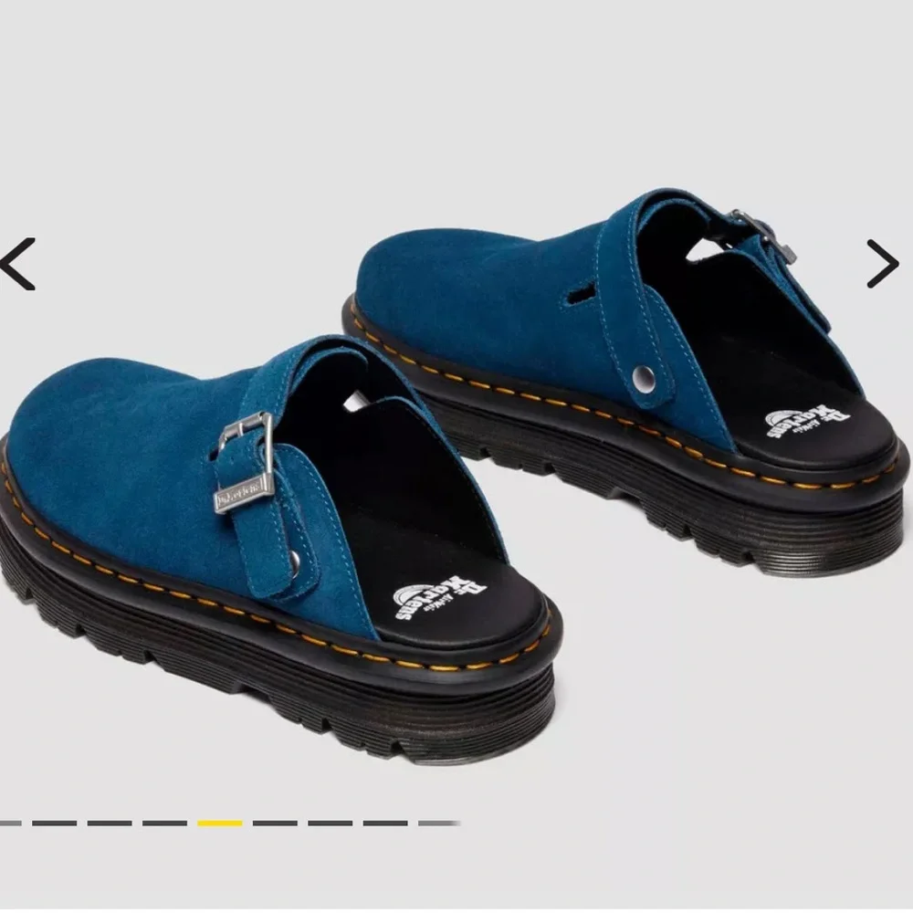 Blue Suede Women's Clogs - Picture 2 of 5